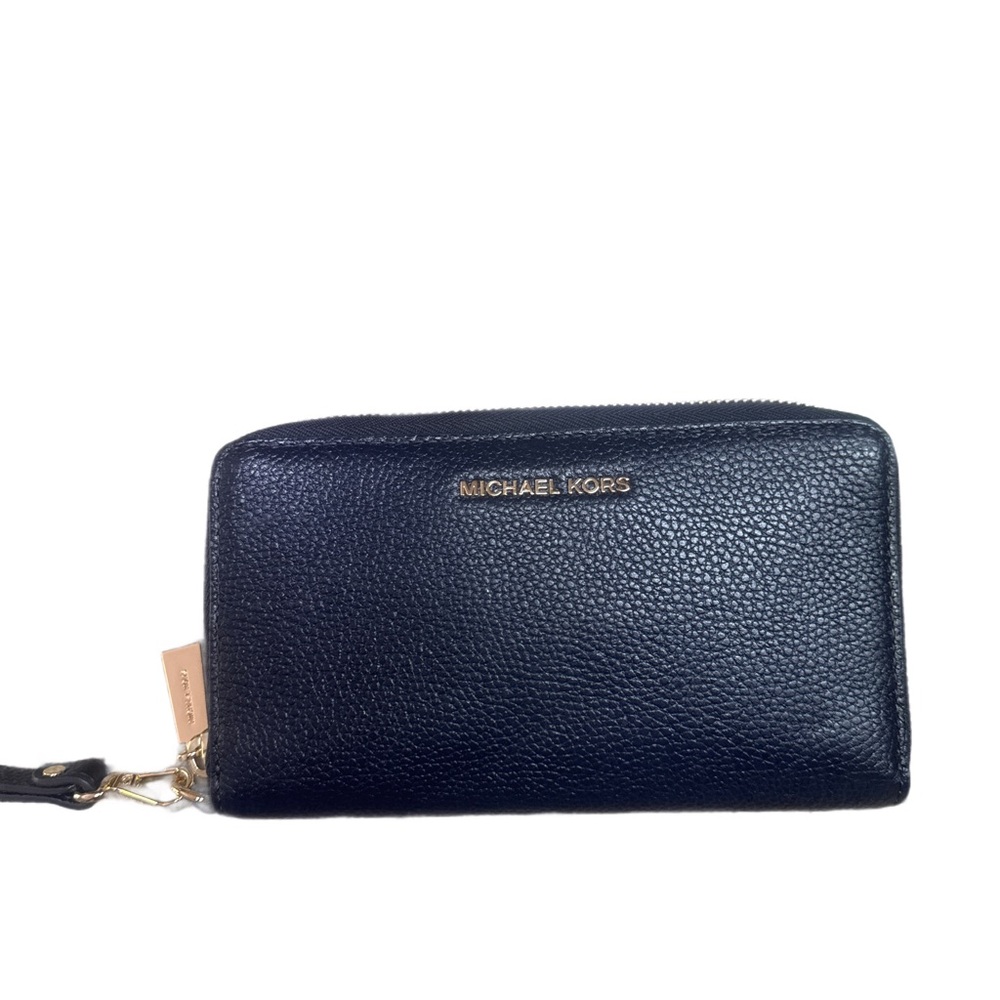 Michael Kors Navy Leather Wristlet